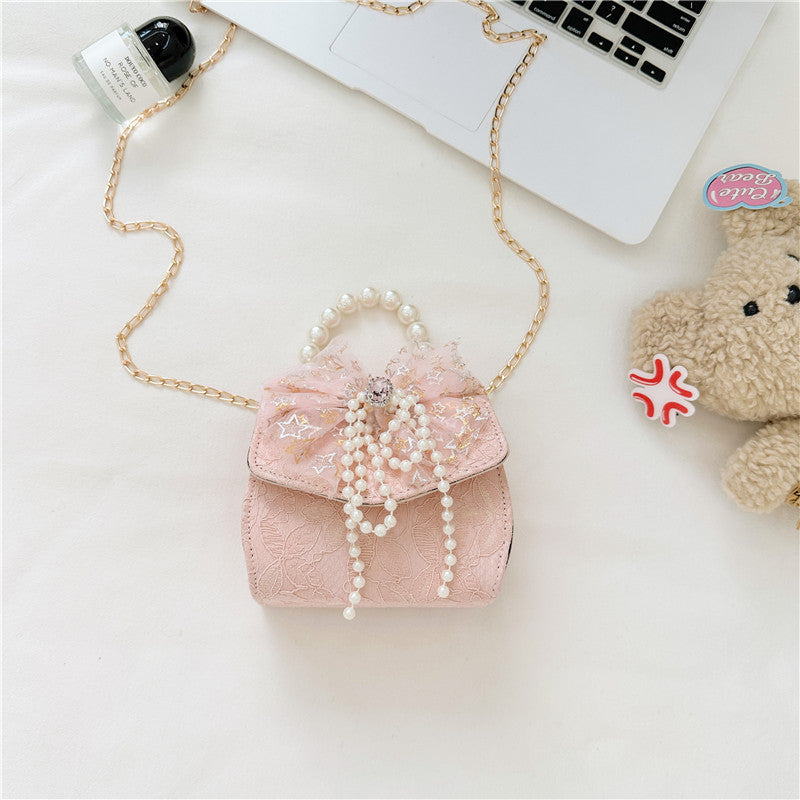 Stylish Floral Carry-On Girls’ Portable Beaded Princess Crossbody Handbag-10